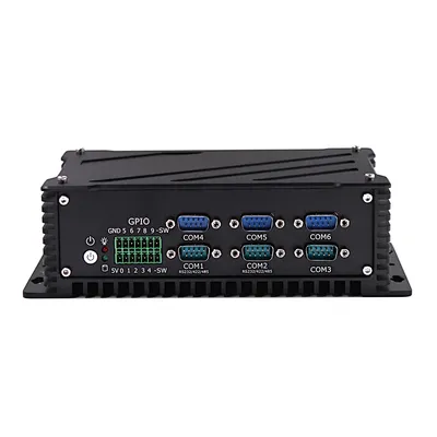 P13-Fanless Embeded Computer Industrial Automation IoT Data Collection Box X86 Compact IPC VESA Din rail Size Black